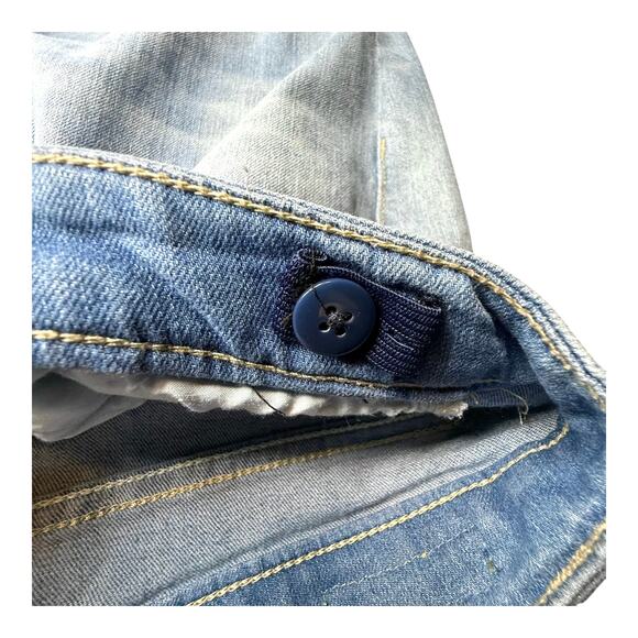 V GOLD Distressed JEANS Women's 16-1/2+ Lace Embellished Stretch Skinny Leg Blue - Picture 8 of 12